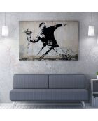 Peinture sur toile Reproduction Banksy multicolore - 50x70 cm