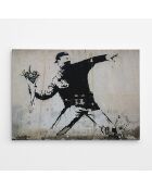 Peinture sur toile Reproduction Banksy multicolore - 50x70 cm