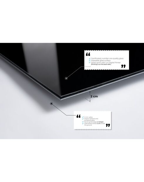 Peinture décorative en verre trempé multicolore - 45 x 65 cm