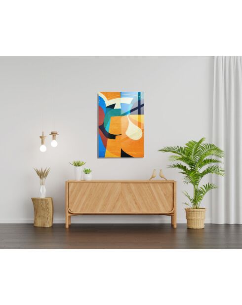 Peinture décorative en verre trempé multicolore - 45 x 65 cm