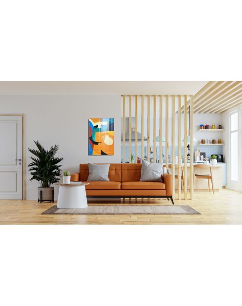 Peinture décorative en verre trempé multicolore - 45 x 65 cm