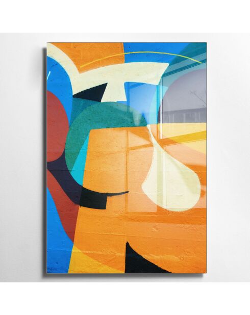 Peinture décorative en verre trempé multicolore - 45 x 65 cm