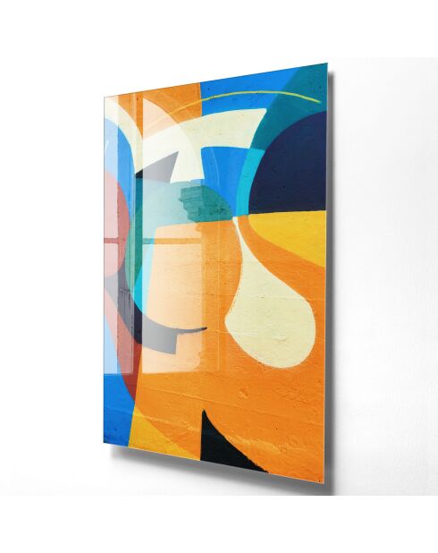 Peinture décorative en verre trempé multicolore - 45 x 65 cm