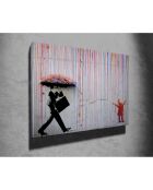 Toile sur toile Reproduction Banksy multicolore - 50x70 cm