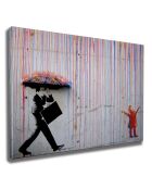 Toile sur toile Reproduction Banksy multicolore - 50x70 cm