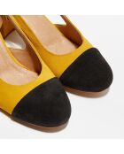 Slingbacks en Velours de Cuir Kelly jaunes