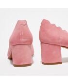 Trotters en Velours de Cuir Ariana roses