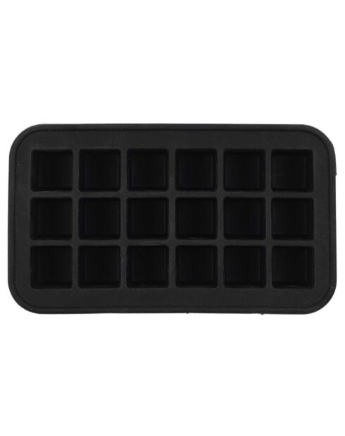 Molde para cubitos de hielo 18 cubos negro - 11x2,7x19 cm