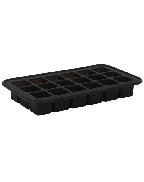 Molde para cubitos de hielo 18 cubos negro - 11x2,7x19 cm