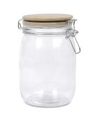 Bocal de conservation couvercle bambou transparent - 1 L