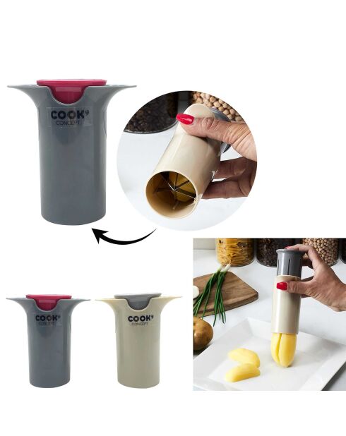 Coupe légumes coloris aléatoire bordeux/gris/beige - 5x11x8 cm