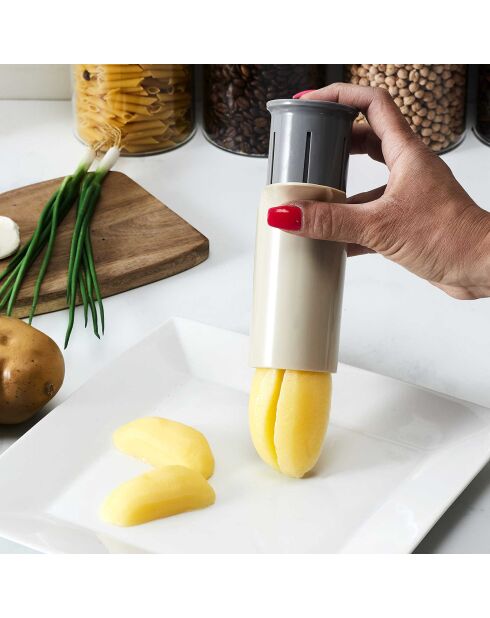 Coupe légumes coloris aléatoire bordeux/gris/beige - 5x11x8 cm