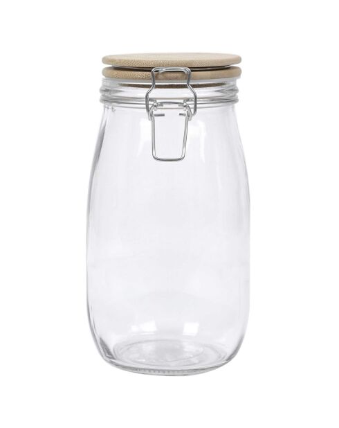 Bocal de conservation couvercle bambou transparent - 1.5 L