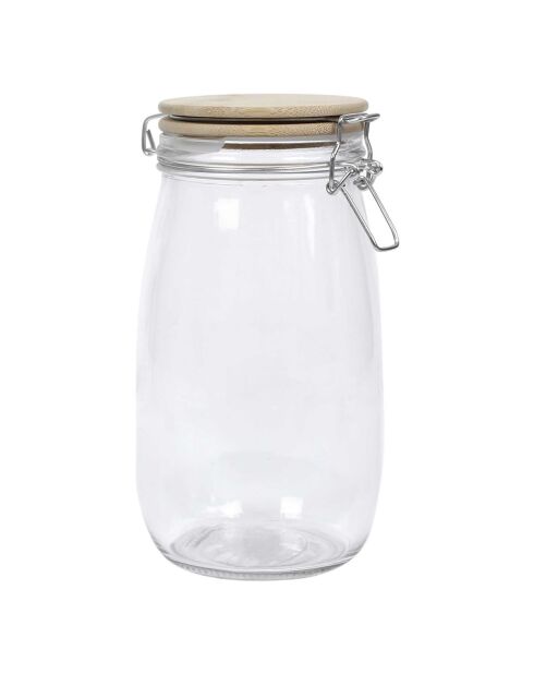 Tarro de almacenamiento con tapa de bambú transparente - 1,5 L