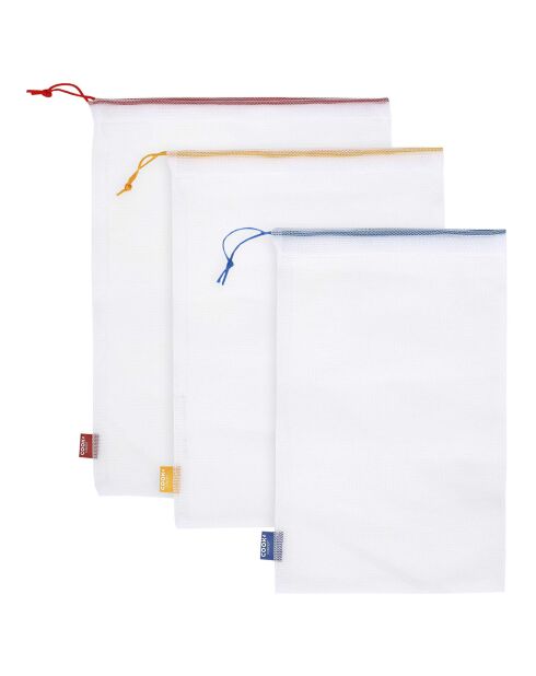 6 Sacs à vrac reutilisable multicolores - 31.5x42 cm