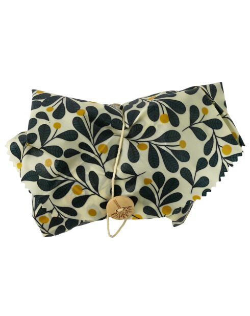 Envasado de alimentos de cera de abejas con botón en colores aleatorios amarillo/verde/azul - 33x33 cm