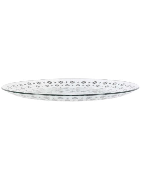 Plat de service Mirage coloris aléatoire transparent/gris/noir - D.31 cm