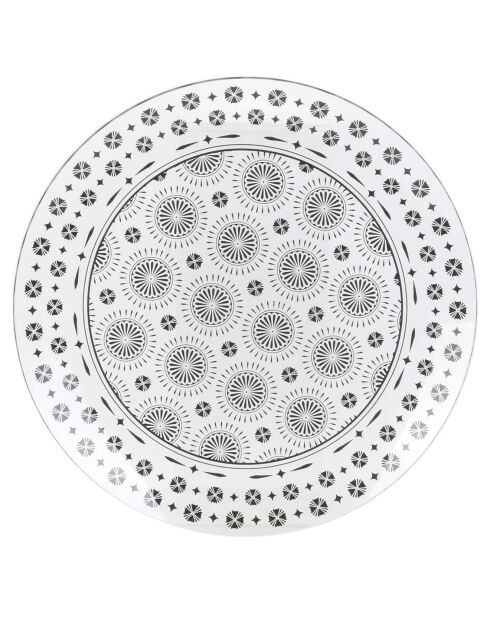 Plat de service Mirage coloris aléatoire transparent/gris/noir - D.31 cm