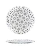 Plat de service Mirage coloris aléatoire transparent/gris/noir - D.31 cm