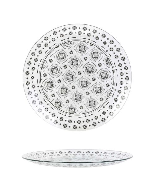 Plat de service Mirage coloris aléatoire transparent/gris/noir - D.31 cm