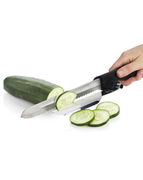 Couteau à trancher épaisseur réglable noir - 32.5 cm