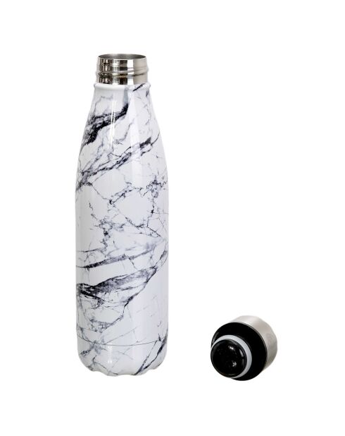 Gourde isotherme marbrée marbre blanc/gris - 50 cl