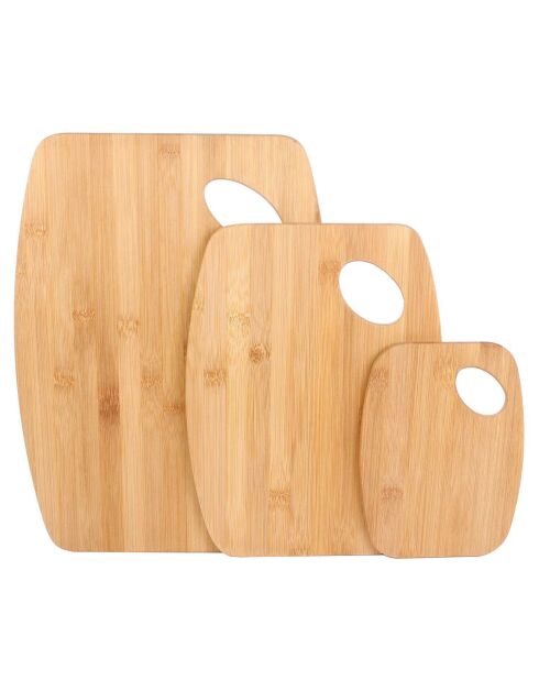 3 beige snijplanken - 38x28 cm