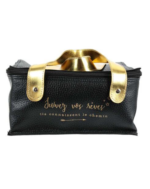 Lunch bag avec lunch box et pain de glace noir/doré - 22x23.3x14.5 cm