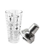 Shaker en verre avec recettes gris/transparent - 45 cl