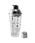 Shaker en verre avec recettes gris/transparent - 45 cl