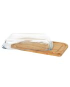Plateau avec support en bambou verre - 28x17.1 cm