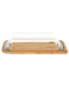 Plateau avec support en bambou verre - 28x17.1 cm