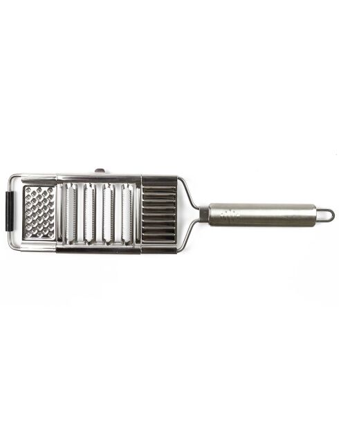 Râpe à legumes avec 3 lames amovibles grise - 38.5x8.5 cm