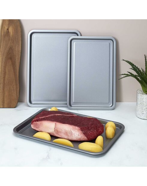 3 Plaques de cuisson grises - 35x15x25 cm