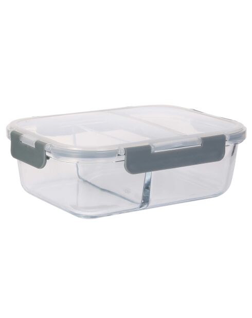 Scatola portaoggetti con 2 scomparti trasparenti - 22x7x16,5 cm