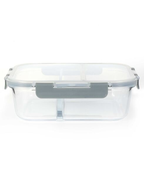 Scatola portaoggetti con 2 scomparti trasparenti - 22x7x16,5 cm