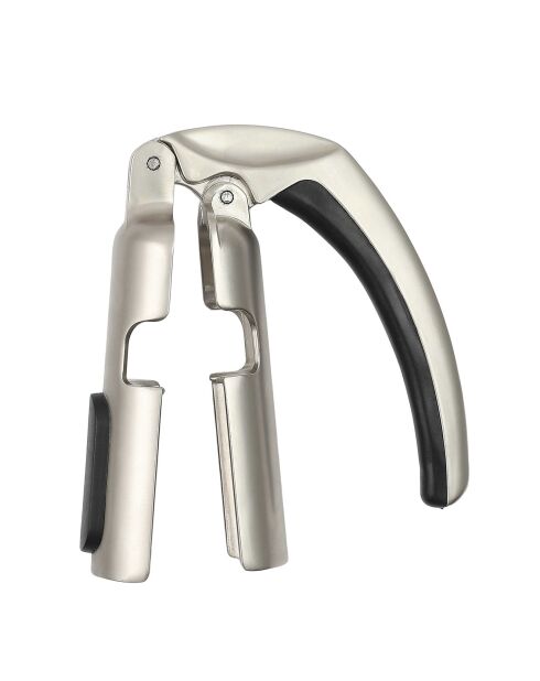 Pince tire-bouchon vin petillant gris/noir - 7.4x3.8x14 cm