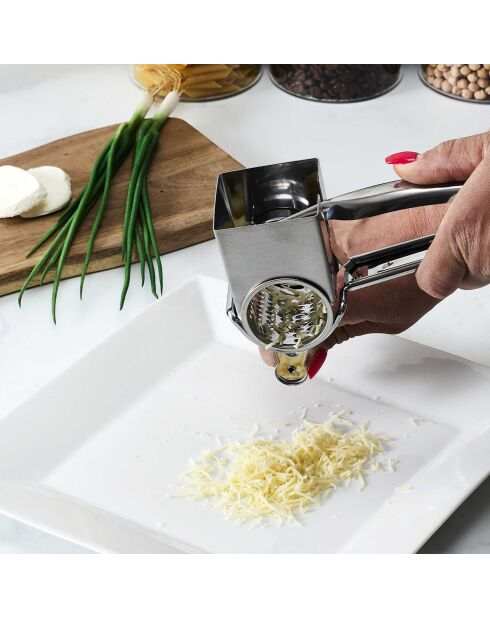 Rape à fromage à manivelle gris - 20x8x6 cm