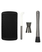 Coffret à mojito 4 accessoires noir/gris - 11x3.4x20.5 cm