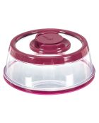 transparente/burgunderrote Vakuumglocke - 19x7,3x19 cm