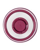 transparente/burgunderrote Vakuumglocke - 19x7,3x19 cm