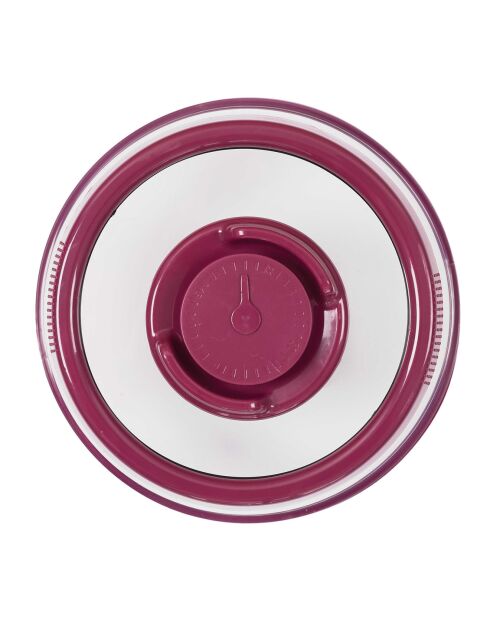 transparente/burgunderrote Vakuumglocke - 19x7,3x19 cm