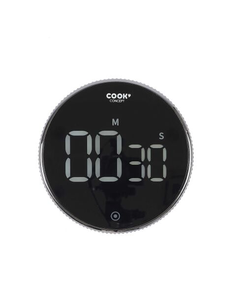 Minuteur électronique rotatif noir - D.7.8 cm