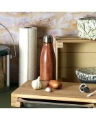 Coffret bouteille isotherme effet bois multicolore - 50 cl