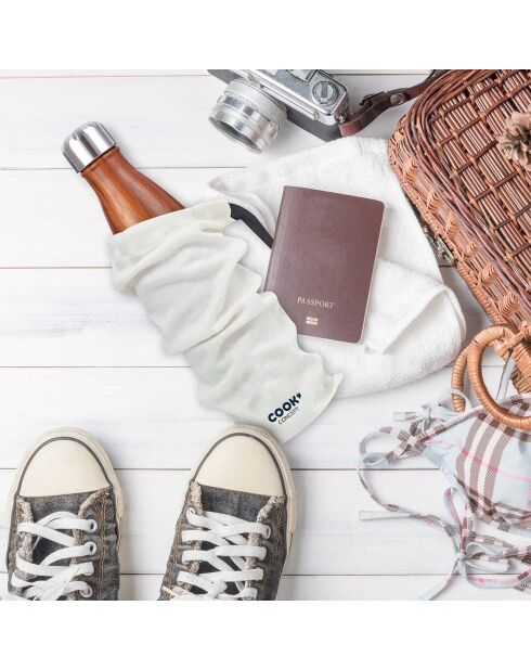 Coffret bouteille isotherme effet bois multicolore - 50 cl