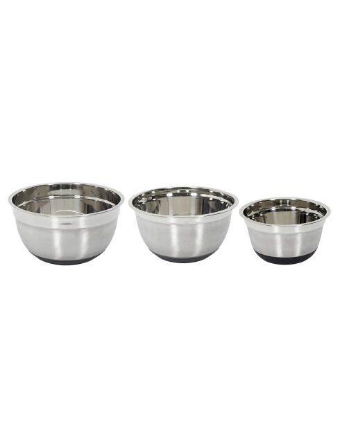 3 Bols patissier antiderapant gris - 26x10.5x26 cm