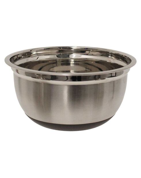 3 grijze roestvrijstalen schalen - 25,5x13x25,5 cm