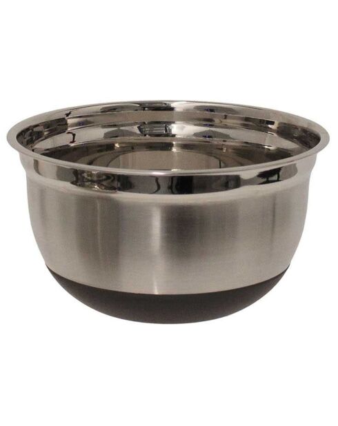 3 grijze roestvrijstalen schalen - 25,5x13x25,5 cm