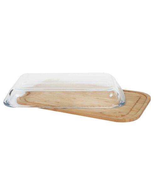 Boîte avec support en bambou verre - 41.4x5.7x25.5 cm