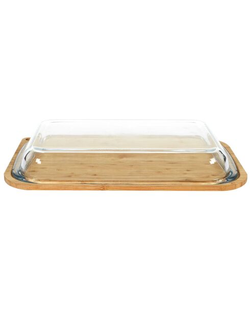 Boîte avec support en bambou verre - 41.4x5.7x25.5 cm